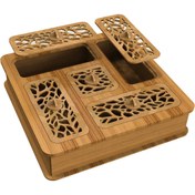تصویر جعبه پذیرایی دمنوش و چایی چوبی مدل آوا 