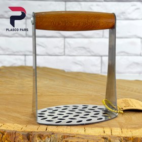 تصویر پوره کن استیل دسته کوتاه چوبی بدیس 