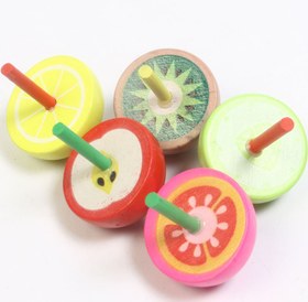 تصویر فرفره چوبی طرح میوه 