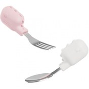 تصویر ست قاشق و چنگال هی اور شی heorshe - صورتی HE OR SHE