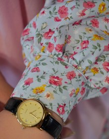 تصویر پیراهن گل صورتی طرح نفیس 