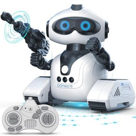 تصویر TERRIFI Robot Toys - ربات کنترل از راه دور هوشمند قابل شارژ با کنترل صدا، حسگر ژست RC، چشمان LED درخشان، رقص، آواز، ضبط، تکرار - هدایای ربات برای پسران و دختران 3 سال به بالا - ارسال 30 روز کاری 