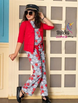 تصویر سرهمی دخترانه کد 618 قرمز سایز 65 